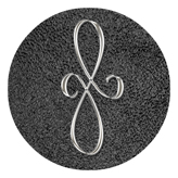 DAROUND 601 SL SH BK Silver Scroll Shimmer Black Background